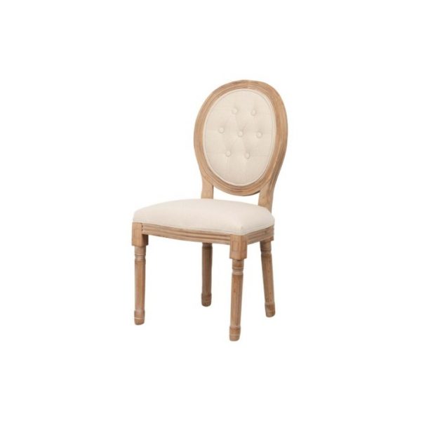 SILLA MEDALLON CAPITONE PATAS DE MADERA 48X48X96CM