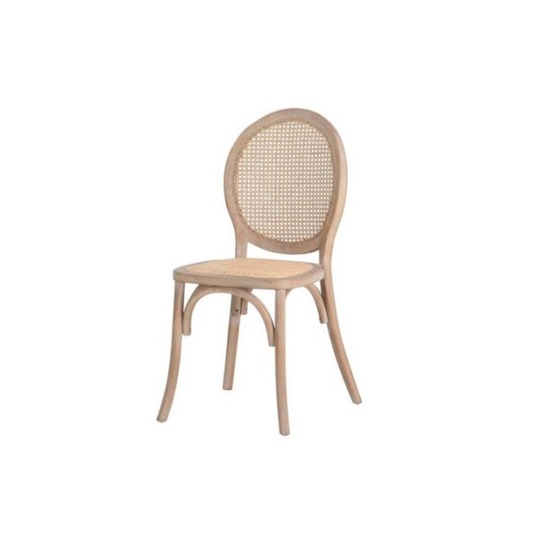SILLA MEDALLON CON REJILLA PATAS MADERA 44X48X92CM