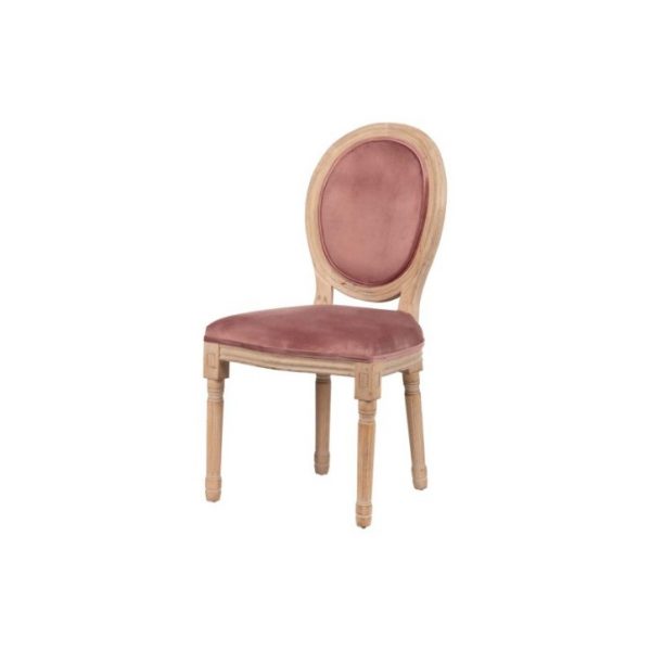 SILLA MEDALLON VELVET PATAS DE MADERA 48X48X96CM