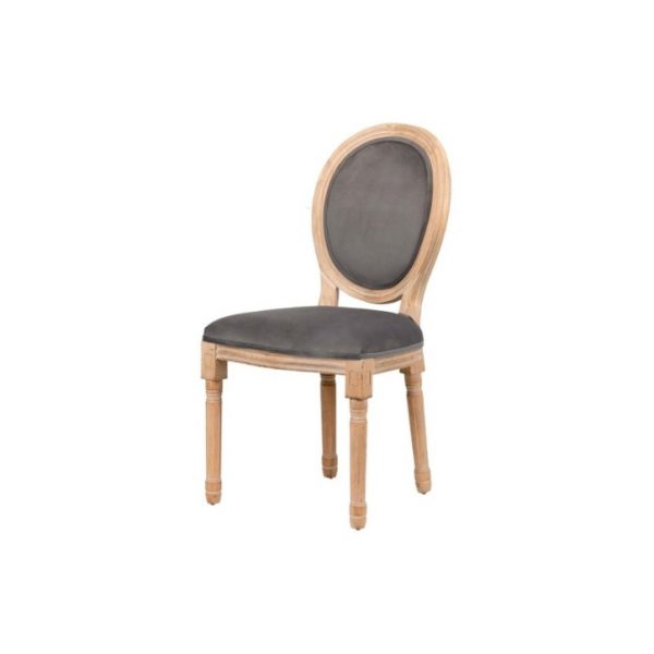 SILLA MEDALLON VELVET PATAS DE MADERA 48X48X96CM