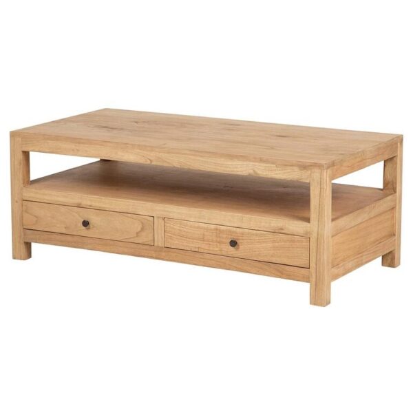 MESA DE CENTRO MADERA MINDI MARRON 120x60x45 CM