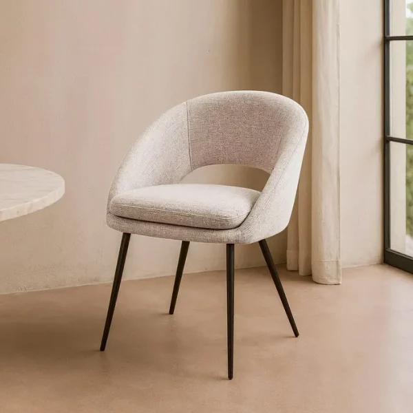 SILLA CREMA TEJIDO-METAL CONTRACT 58 X 60 X 80 CM