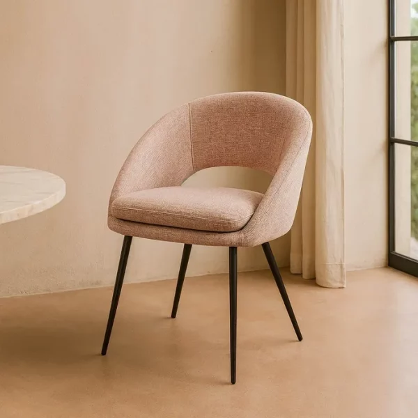 SILLA ROSA TEJIDO-METAL CONTRACT 67,50 X 47 X 79,50 CM