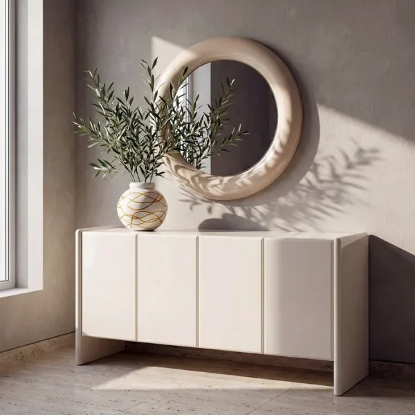 APARADOR LACADO CREMA MÁRMOL-DM SALÓN 163 X 45 X 75 CM