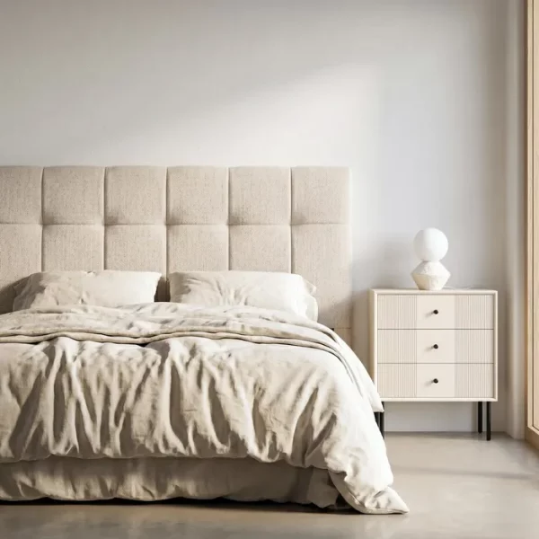 CABECERO BEIGE TEJIDO DORMITORIO 160 X 12 X 100 CM