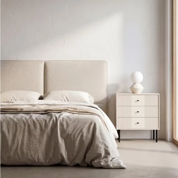 CABECERO BEIGE TEJIDO DORMITORIO 160 X 12 X 100 CM