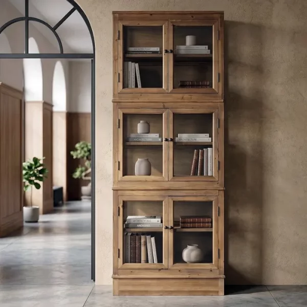 VITRINA MADERA RECICLADA SALÓN 80 X 40 X 201,50 CM