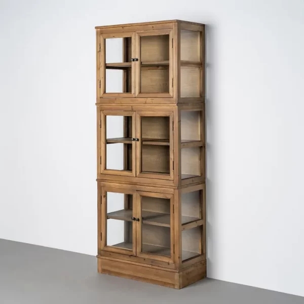 VITRINA MADERA RECICLADA SALÓN 80 X 40 X 201,50 CM