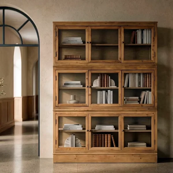 VITRINA MADERA RECICLADA SALÓN 155 X 40 X 201,50 CM