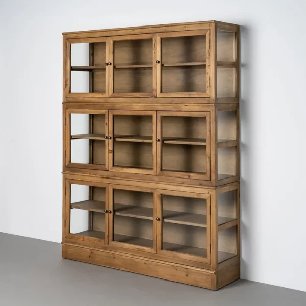 VITRINA MADERA RECICLADA SALÓN 155 X 40 X 201,50 CM