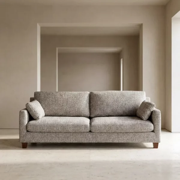 SOFÁ 3 PLAZAS GRIS OSCURO TEJIDO-MADERA 221 X 90 X 87 CM