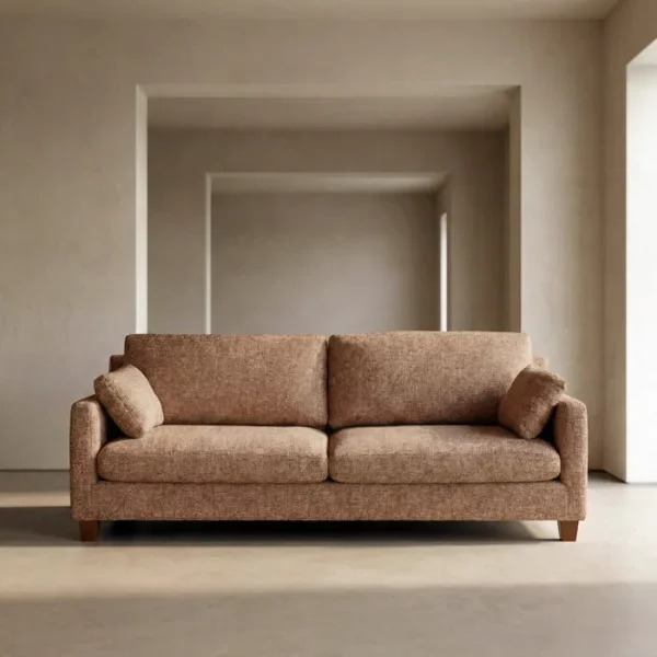 SOFÁ 3 PLAZAS OCRE TEJIDO-MADERA 221 X 90 X 87 CM