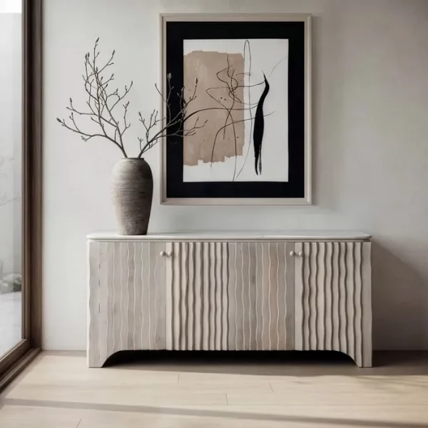 APARADOR MADERA-MÁRMOL SALÓN 153 X 41 X 73 CM