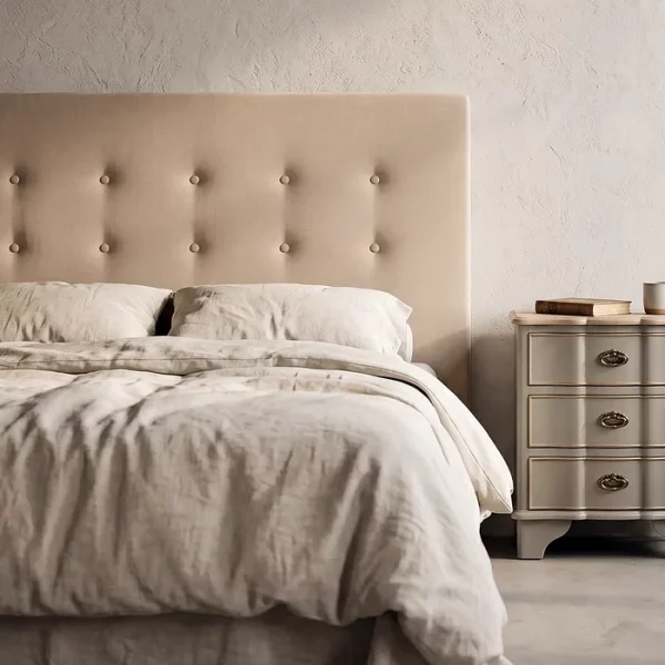 CABECERO BEIGE TEJIDO DORMITORIO 165 X 8 X 125 CM