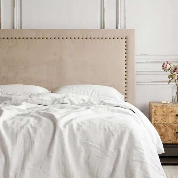 CABECERO BEIGE TEJIDO DORMITORIO 165 X 7 X 130 CM