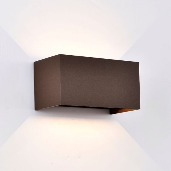 APLIQUE EXTERIOR LED DAVOS DOUBLE 4000K CORTEN 7822 MANTRA