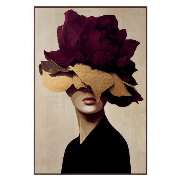 CUADRO SEÑORA 80% PINTADO A MANO 83x4x123 CM