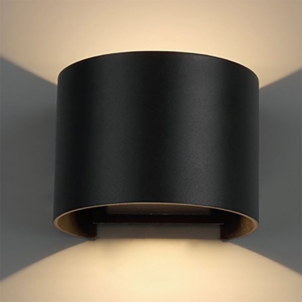 APLIQUE EXTERIOR LED REDONDO 2X6W DAVOS 2700K DIMABLE NEGRO 8604 MANTRA