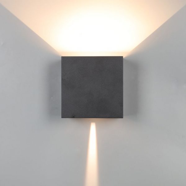 APLIQUE EXTERIOR LED 2X10W DAVOS 2700K DIMABLE NEGRO 8611 MANTRA