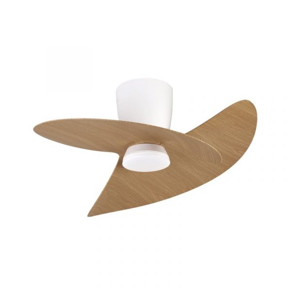 VENTILADOR LED MANTRA ONA 18W 70CM BLANCO MADERA