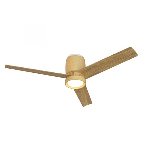 VENTILADOR LED MANTRA CERÁMICA 20W BEIGE MADERA 122CM