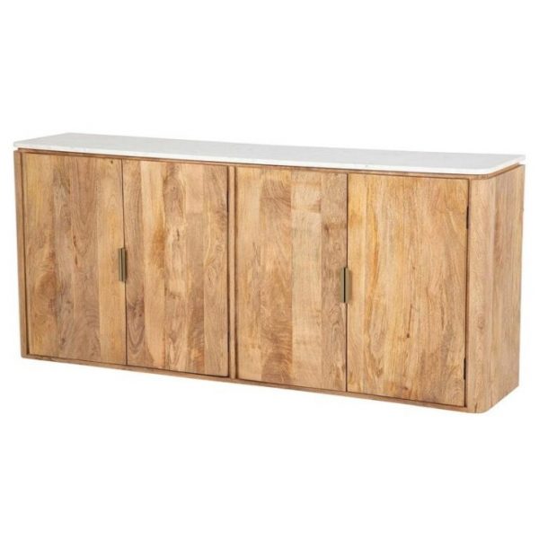 APARADOR MADERA MANGO MARMOL FELO 180x40x80 CM