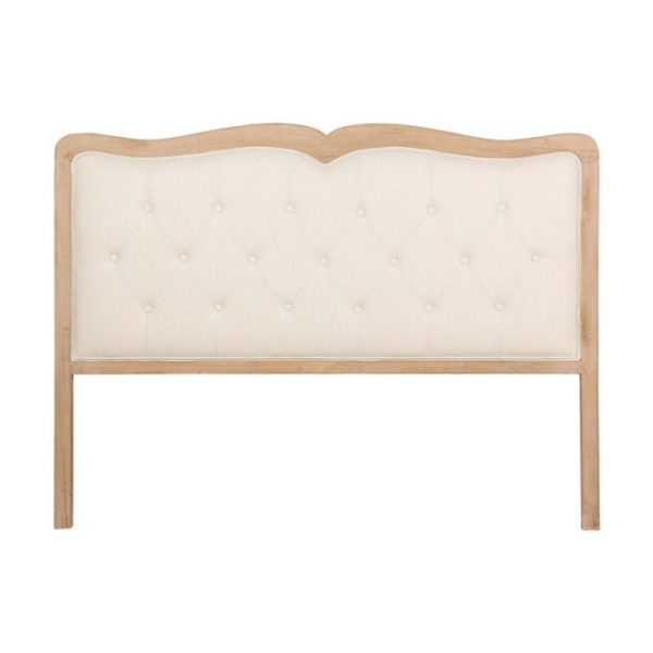 CABECERO CAPITONE LINO MADERA CAUCHO 160x4x120 CM