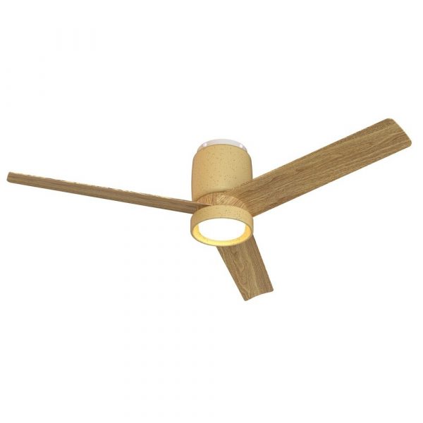 VENTILADOR LED MANTRA CERÁMICA 20W BEIGE MADERA 122CM