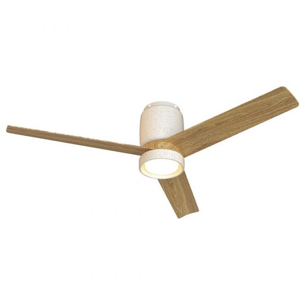 VENTILADOR LED MANTRA CERÁMICA 20W BLANCO MADERA 122CM