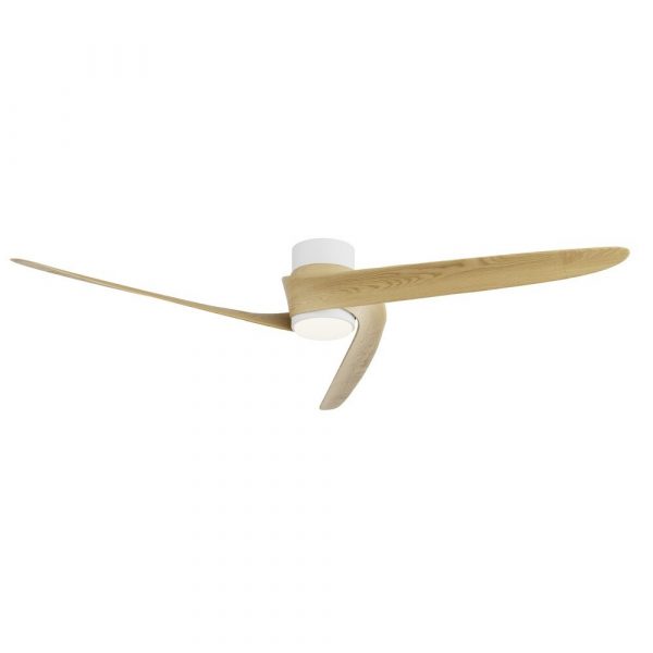 VENTILADOR DC LED 24W BLANCO MADERA LUZ REGULABLE GROENLAND M