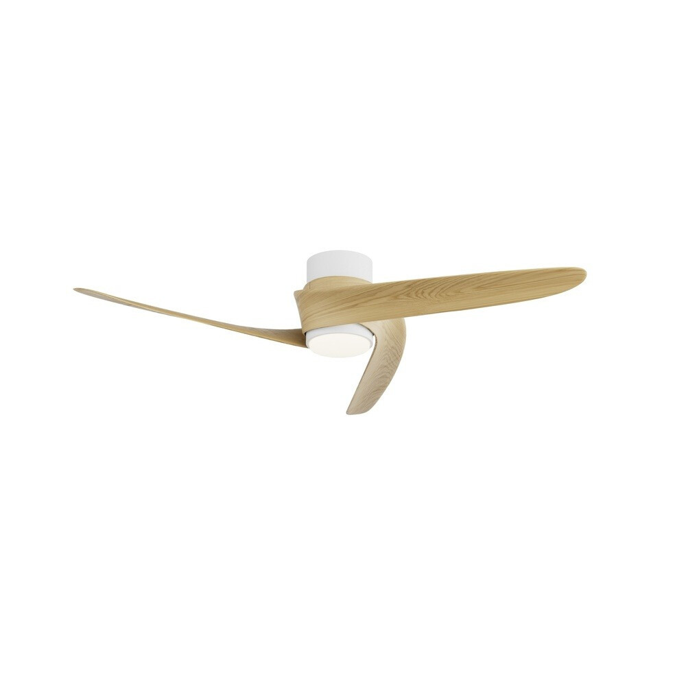 VENTILADOR DC LED 24W BLANCO MADERA LUZ REGULABLE GROENLAND S