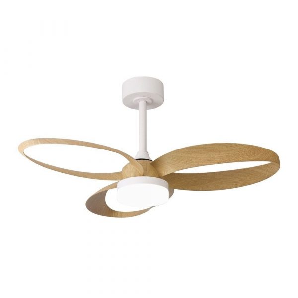 VENTILADOR DC LED 20W BLANCO MADERA LUZ REGULABLE INFINITY