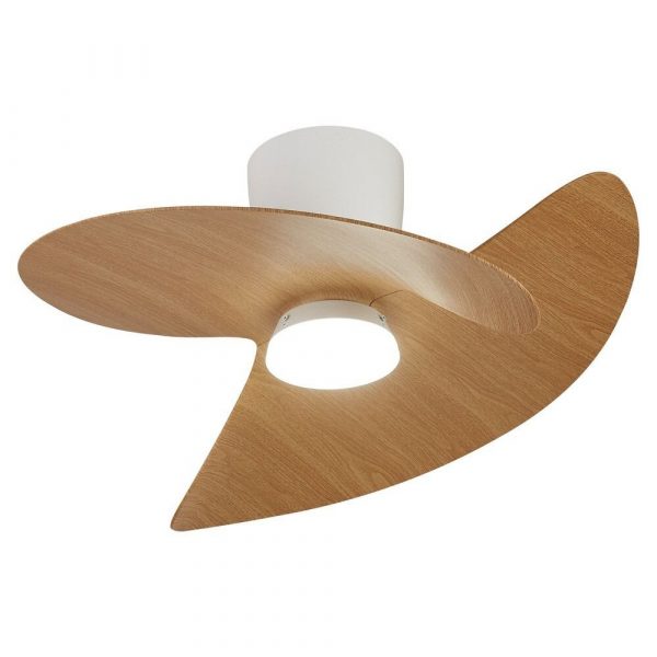 VENTILADOR LED MANTRA ONA 18W 70CM BLANCO MADERA