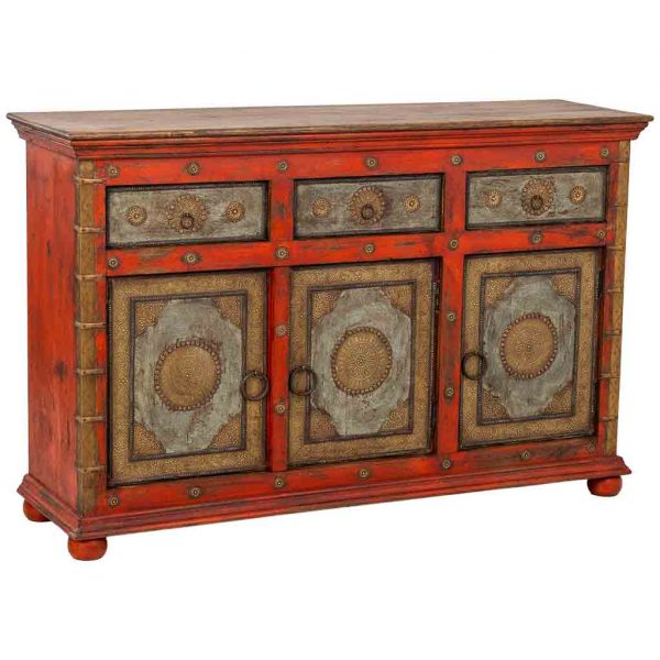 APARADOR MADERA MANGO ROJO 147X45X96CM