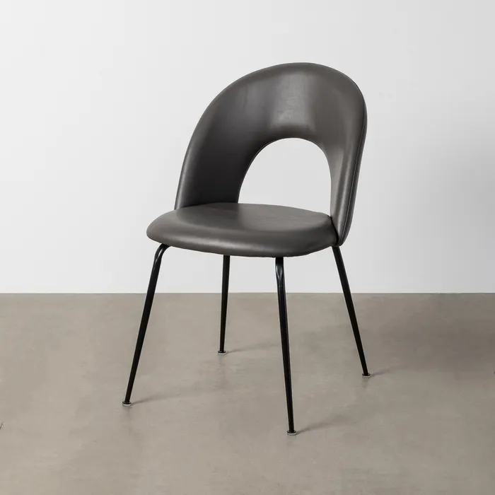 SILLA GRIS SIMIL PIEL CONTRACT 49 X 60 X 81 CM - Imagen 2