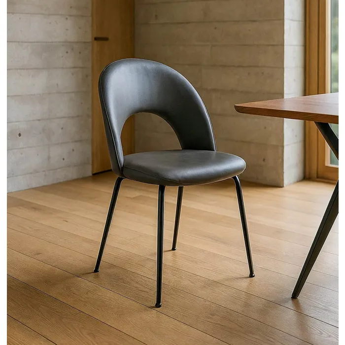 SILLA GRIS SIMIL PIEL CONTRACT 49 X 60 X 81 CM