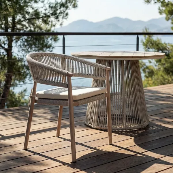 SILLA APILABLE ACERO-RATTÁN PE EXTERIOR 57 X 58 X 77 CM