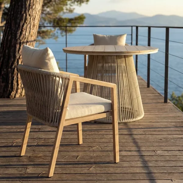 SILLA ACERO-RATTÁN PE EXTERIOR 54 X 61 X 78 CM