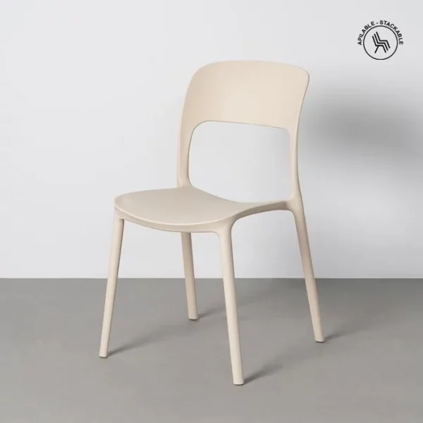 SILLA APILABLE CREMA PP CONTRACT 58 X 41 X 82 CM