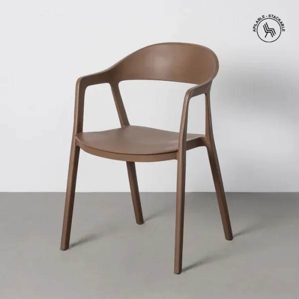 SILLA APILABLE MARRÓN PP CONTRACT 52 X 52 X 80 CM
