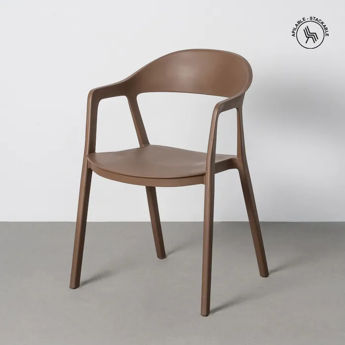 SILLA APILABLE MARRÓN PP CONTRACT 52 X 52 X 80 CM