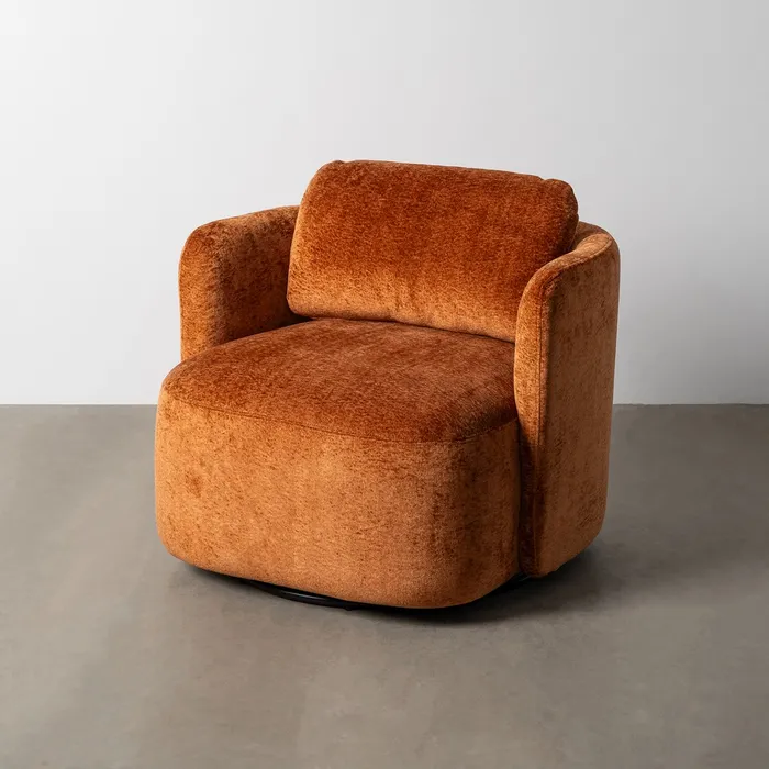 SILLÓN GIRATORIO TERRACOTA TEJIDO SALÓN 87 X 85 X 66 CM - Imagen 2