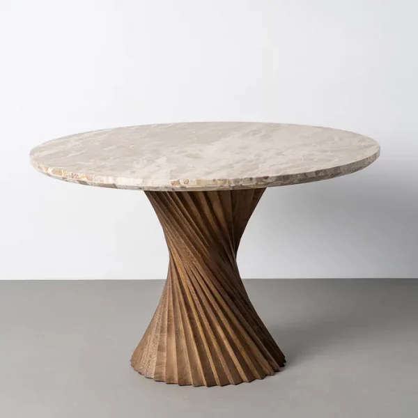 MESA COMEDOR MÁRMOL/MADERA SALÓN 120 X 120 X 76 CM