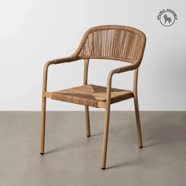 SILLA APILABLE ALUMINIO-RATTÁN PE 57 X 61 X 82 CM