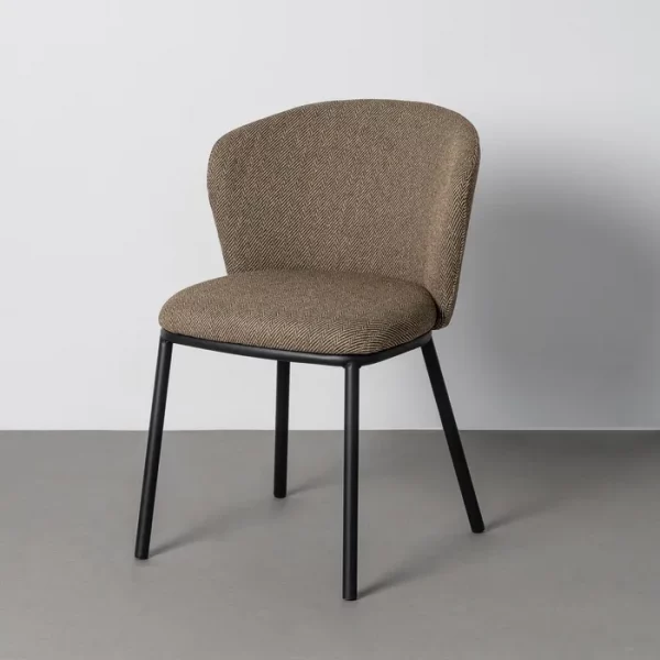 SILLA ESPIGA MARRÓN TEJIDO-METAL SALÓN 55 X 55 X 78 CM