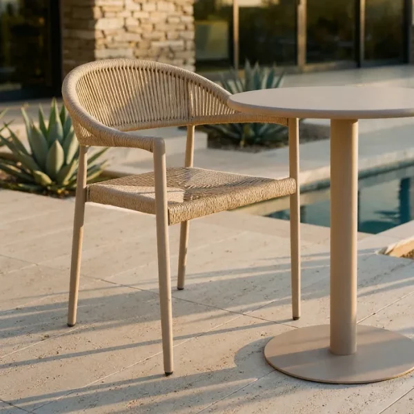 SILLA APILABLE ALUMINIO-RATTÁN PE 56 X 58 X 76 CM