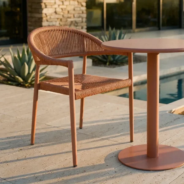 SILLA APILABLE ALUMINIO-RATTÁN PE 56 X 58 X 76 CM