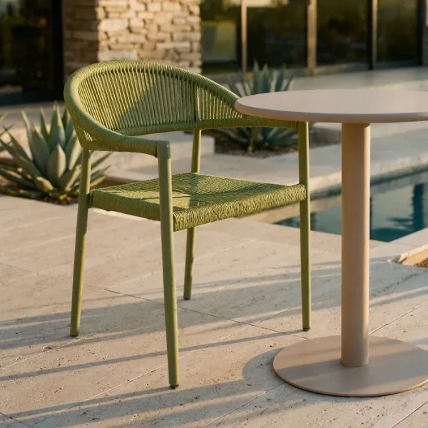 SILLA APILABLE ALUMINIO-RATTÁN PE 56 X 58 X 76 CM