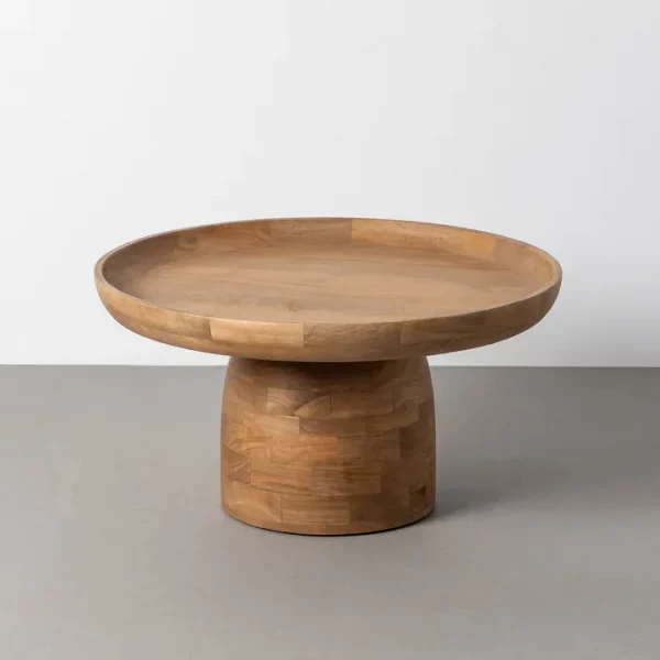 MESITA NATURAL MADERA DE MANGO SALÓN 75 X 75 X 40 CM