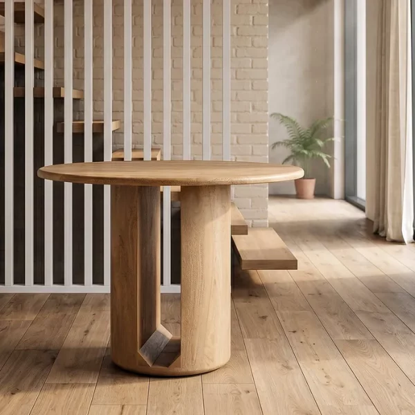 MESA COMEDOR NATURAL MADERA DE MANGO 100 X 100 X 76 CM